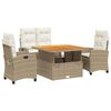 vidaXL Set da Pranzo da Giardino 4 pz con Cuscini Beige in Polyrattan