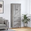 vidaXL Credenza Grigio Sonoma 69,5x34x180 cm in Legno Multistrato