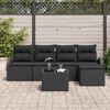 vidaXL Set di divani con cuscino 6 pcs Nero polyrattan