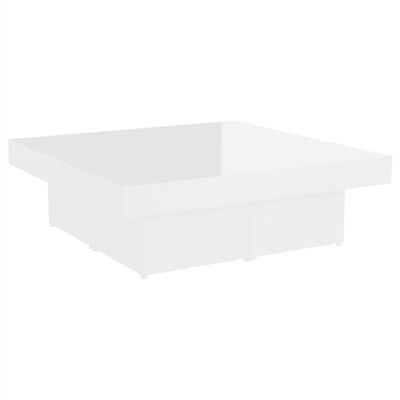 vidaXL Tavolino da Salotto Bianco Lucido 90x90x28 cm Legno Multistrato