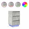 vidaXL Comodino con Luci LED Grigio Cemento 38x34x65 cm