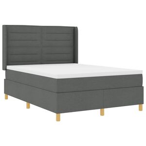 vidaXL Letto a molle con strisce LED Grigio 140 x 190 cm Tessuto