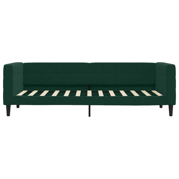 vidaXL Divano Letto con Materasso Verde Scuro 80x200 cm in Velluto