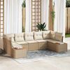 vidaXL Set Divano da Giardino 7 pcs Beige e Crema Polyrattan