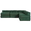 vidaXL Divano modulare 4 pcs Verde Tessuto