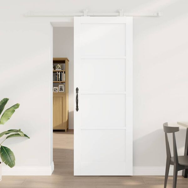 vidaXL Porta scorrevole Bianco 78 x 211 cm Pino massello