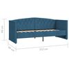 vidaXL Dormeuse con presa USB Blu in Velluto 90x200 cm