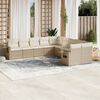 vidaXL Set Divano da Giardino 10 pz con Cuscini Beige in Polyrattan