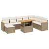 vidaXL Set Divano da Giardino 9 pz con Cuscini Beige in Polyrattan