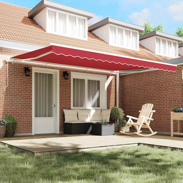 vidaXL Tenda da Sole Rosso 4,5 × 3,5 m Poliestere e metallo