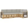 vidaXL Set di divani da esterno 5 pcs Bianco e Grigio Chiaro