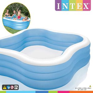 Intex Piscina Gonfiabile Swim Center Beach Wave 229x229x56 cm 57495NP