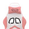 vidaXL Sedia da Gaming Girevole Poggiapiedi Bianca e Rosa Similpelle