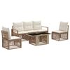 vidaXL Set Divano da Giardino 6 pz Beige e Bianco Crema polyrattan