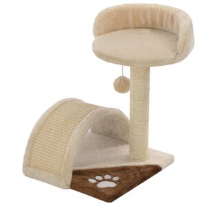 vidaXL Albero per Gatti con Tiragraffi in Sisal 40cm Beige e Marrone