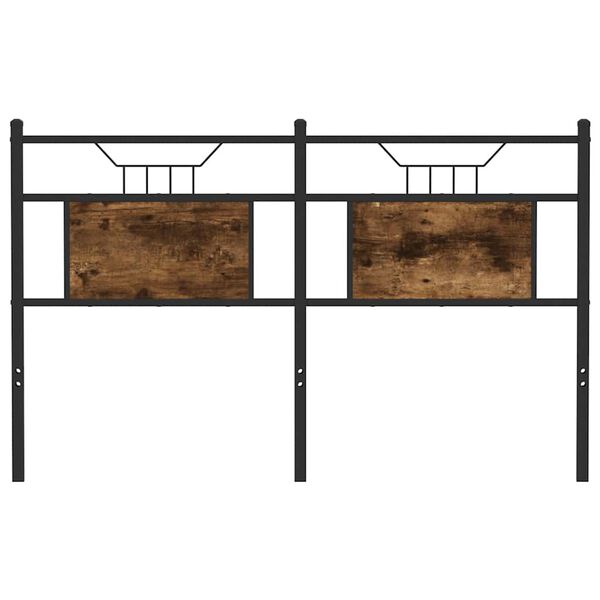 vidaXL Testiera Rovere Fumo 137 cm in Legno Multistrato e Acciaio