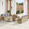 vidaXL Set Divano da Giardino con cuscino 9 pcs Beige polyrattan