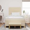 vidaXL Letto a molle con materasso Crema 120 x 200 cm Tessuto