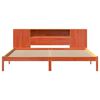vidaXL Letto Libreria senza Materasso Marrone Cera 180x200 cm in Pino