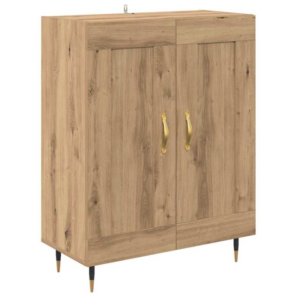 vidaXL Credenza Rovere artigianale 69,5 x 34 x 90 cm Legno multistrato