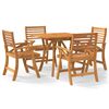 vidaXL Set da Pranzo per Giardino 5 pz in Legno Massello di Acacia