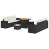 vidaXL Set Divano da Giardino Nero e Crema 221 x 204 x 85 cm