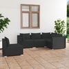 vidaXL Set Divani da Giardino 5 pz con Cuscini in Polyrattan Nero