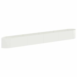 vidaXL Letto rialzato da giardino Bianco 380 x 40 x 40 cm Acciaio