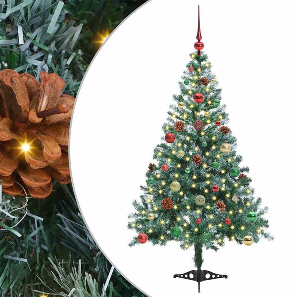 vidaXL Albero di Natale artificiale Verde 150 cm PVC e Acciaio