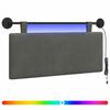 vidaXL Testiera sospesa Con luce LED Grigio Scuro Tessuto in Cords