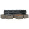 vidaXL Set Divano da Giardino 7 pz Grigio Poly Rattan