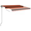 vidaXL Tenda Retrattile Manuale con LED 3,5x2,5m Arancio e Marrone