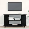 vidaXL Mobile TV Ruote Rovere Nero 80x40x45cm Legno Multistrato