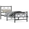 vidaXL Giroletto con Testiera e Pediera Metallo Nero 75x190 cm