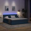 vidaXL Letto con luci a strisce a LED Blu 180 x 200 cm Tessuto