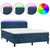 vidaXL Letto a Molle con Materasso e LED Blu Scuro 140x200 cm