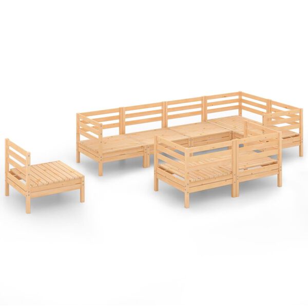 vidaXL Set Salotto da Giardino 8 pz in Legno Massello di Pino