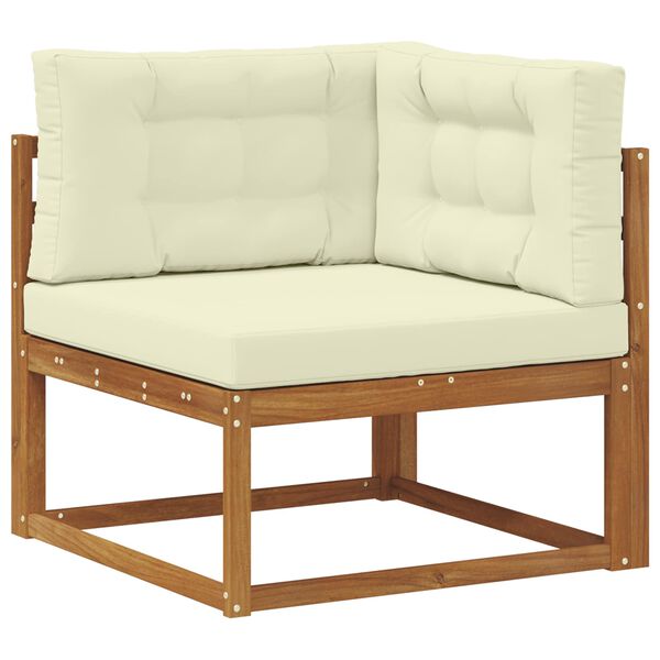 vidaXL Set di divani da esterno con cuscino 4 pcs Naturale e Crema