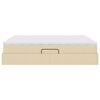 vidaXL Letto con contenitore e materasso Crema 160 x 200 cm Poliestere