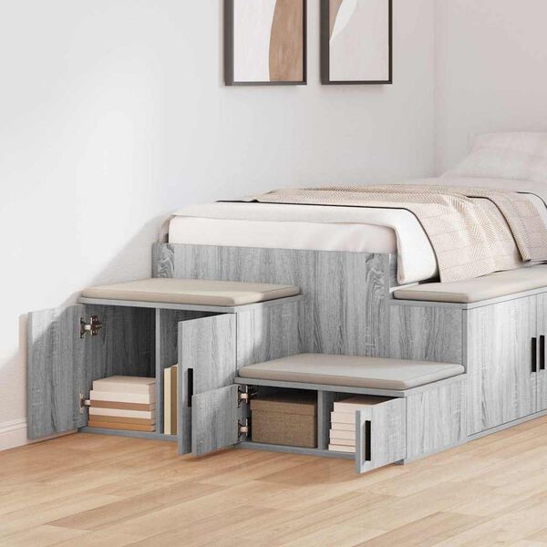 vidaXL Armadio 2 pcs Grigio Sonoma 127 x 41 x 40 cm Legno multistrato