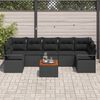 vidaXL Set Divano da Giardino con archiviazione 8 pcs Nero polyrattan