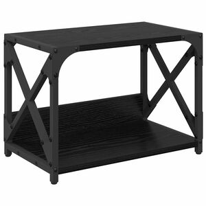 vidaXL Supporto per Stampante Rovere Nero 44 x 26 x 31.5 cm
