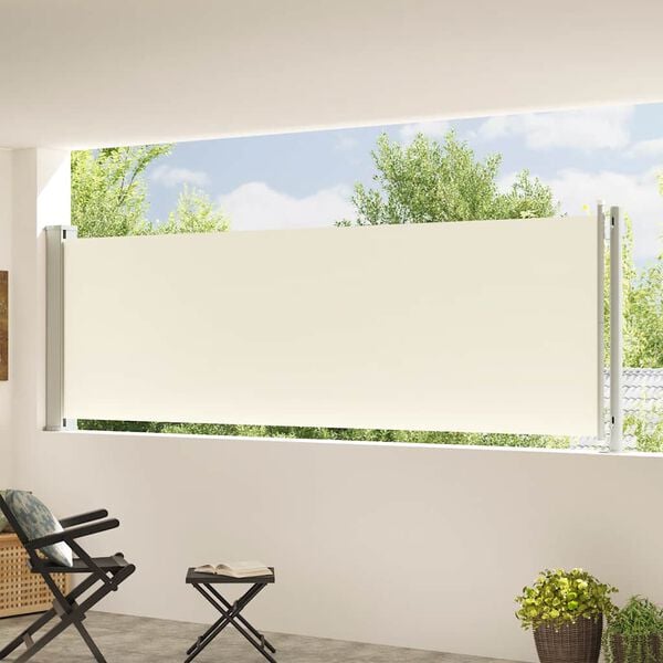 vidaXL Tenda Laterale Retrattile per Patio 117x600 cm Crema