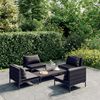 vidaXL Divani da Giardino 5 pz con Cuscini in Polyrattan Grigio Scuro