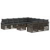 vidaXL Set Divano da Giardino 12 pz Grigio polyrattan