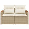 vidaXL Divano da Giardino con Cuscini a 2 Posti Beige in Polyrattan