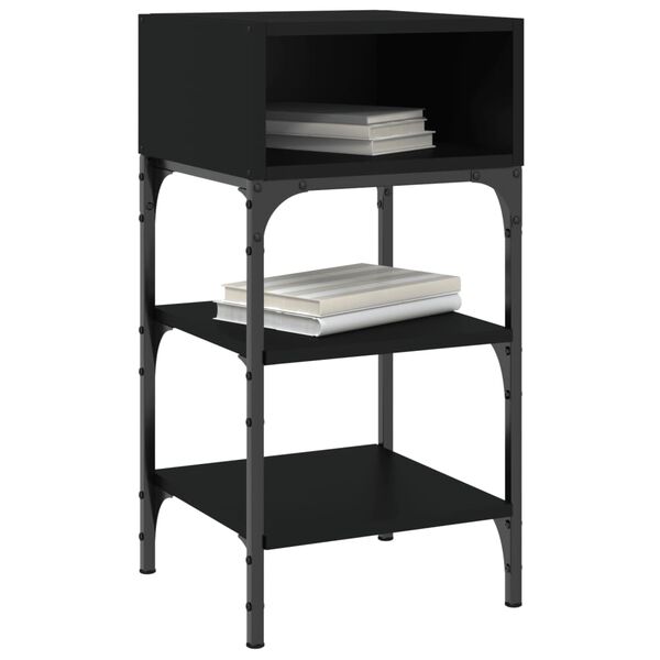 vidaXL Comodino Nero 35x34,5x70 cm in Legno Multistrato