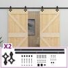 vidaXL Porta Scorrevole con Set Hardware 100x210 cm in Legno di Pino