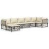 vidaXL Set Divani da Giardino 7 pz con Cuscini Antracite in Polyrattan
