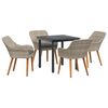 vidaXL Set da Pranzo per Giardino 5 pcs Grigio chiaro polyrattan